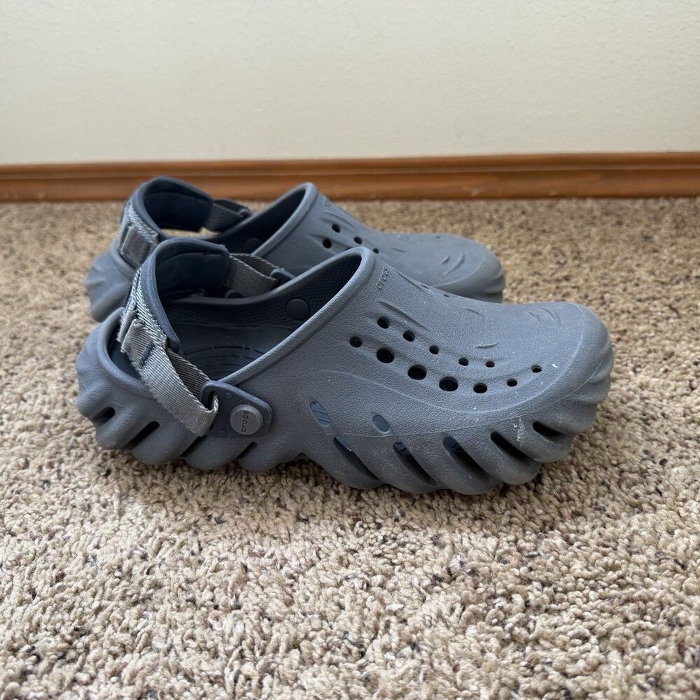 Crocs Echo Clog Womens 6 (Mens 4) Blue Comfort Casual Slip On Shoes Lug Sole - Picture 5 of 10